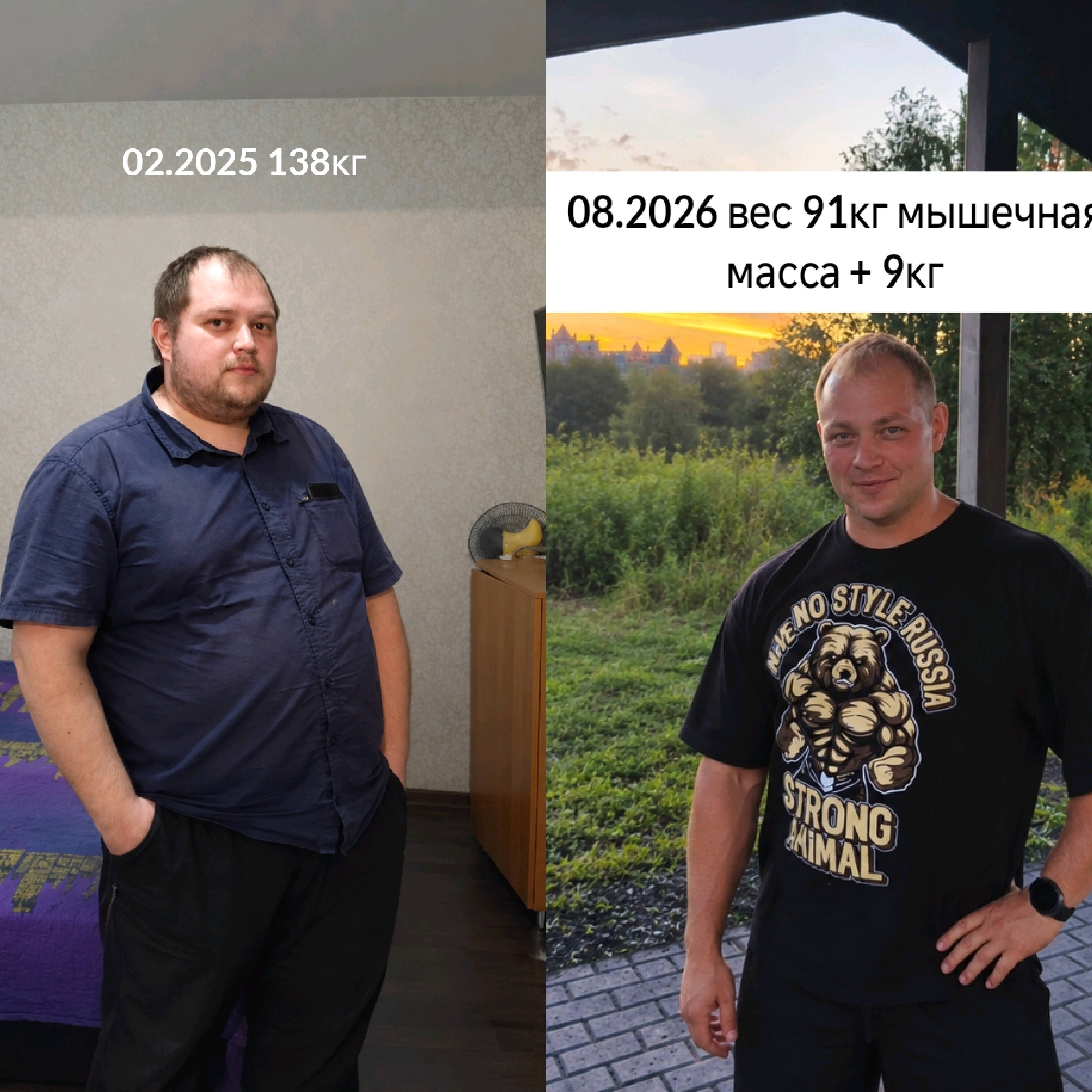 Результат клиента E&E Fitness: снижение веса и набор мышечной массы